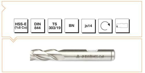 MTE Parmak Freze M 8 Kısa Din 844