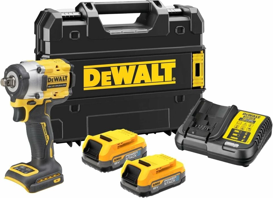 Dewalt DCF921E2T-QW Kömürsüz Power Stack Çift Akülü  Somun Sıkma 18V 1,7 Ah 206Nm