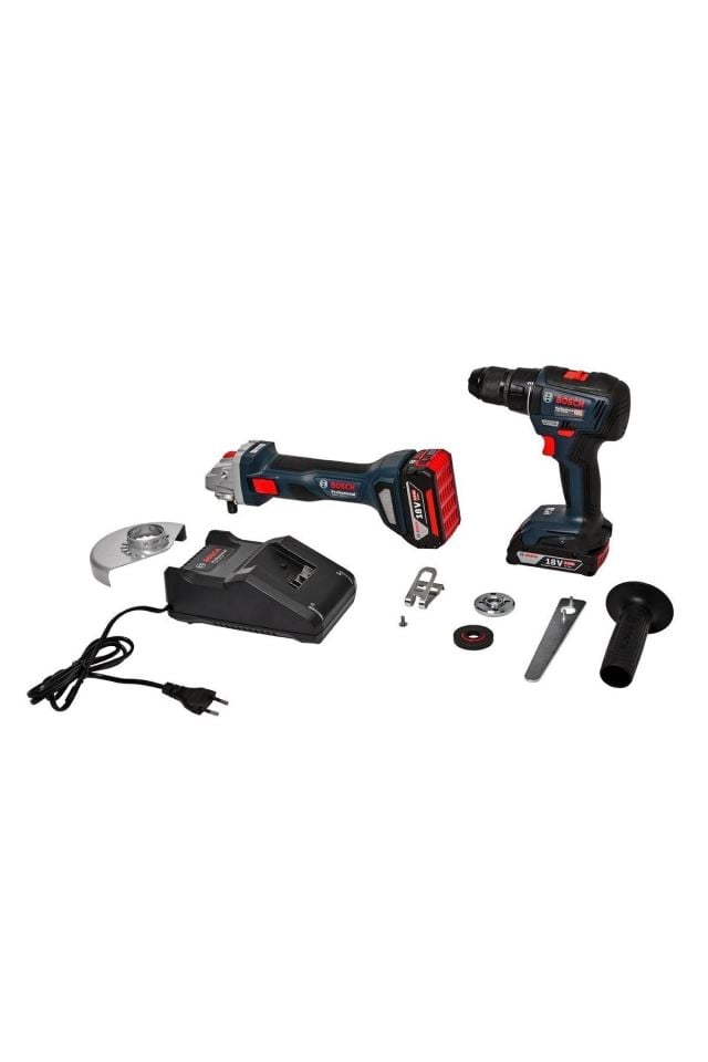 Bosch Gws 180-Li 125mm Akülü Avuç Taşlama Makinesi + GSB 18v-50Nm Akülü Vidalama