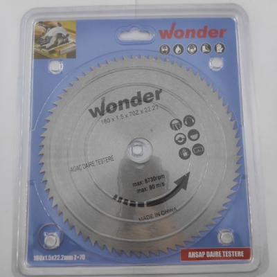 Wonder  Daire Testeresi  Elmassız 180x1,5 70 Diş