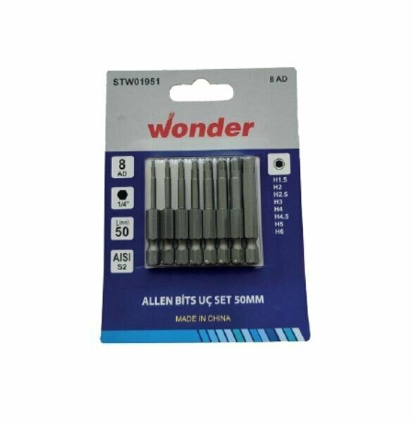 Wonder Allen Bits Uç Seti 50Mm 8 Li (H1.5,H2,H2.5, H3, H4,H4.5,H5,H6)