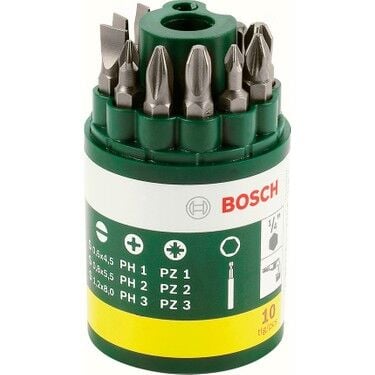 Bosch Dıy-P 10 Parça Vidalama Ucu Seti PH+PZ+S