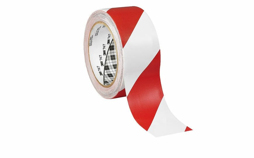 3M  Yer İşaretleme Bandı Kırmızı-Beyaz 767 50mmx33mt