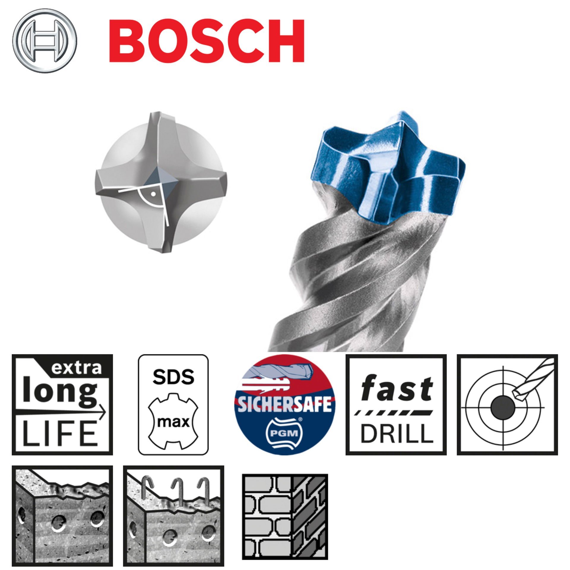 Bosch Sds Max-8X Kırıcı Delici Uç 22x320mm