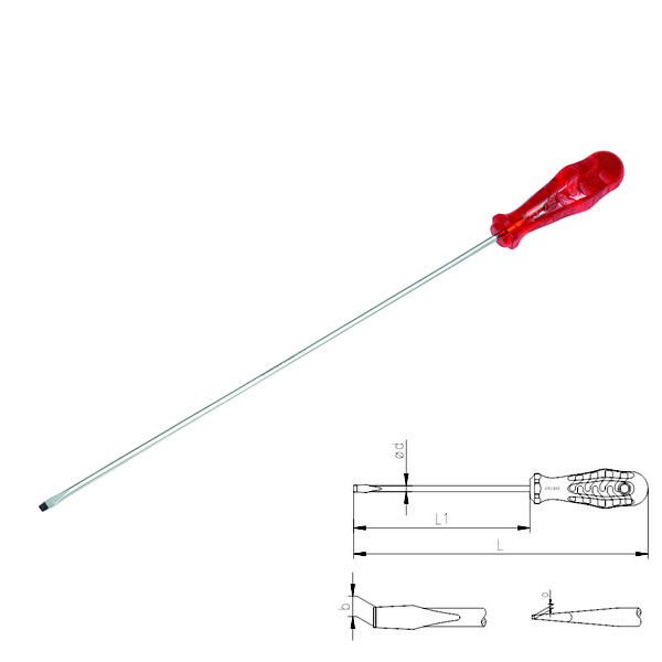 İzeltaş Kraft Süngülü Düz Tornavida 5x350mm