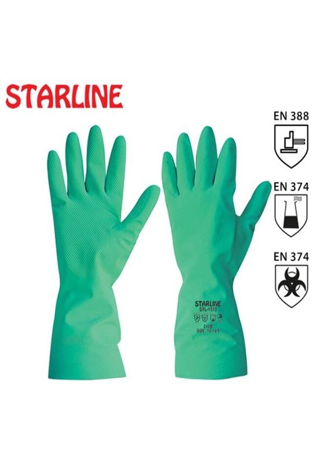 Starline STL-1513 Kimyasal Eldiven Yeşil No:9/9,5