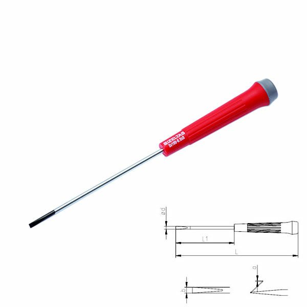 İzeltaş Elektronikçi Tip Klemens Düz Tornavida 4x100