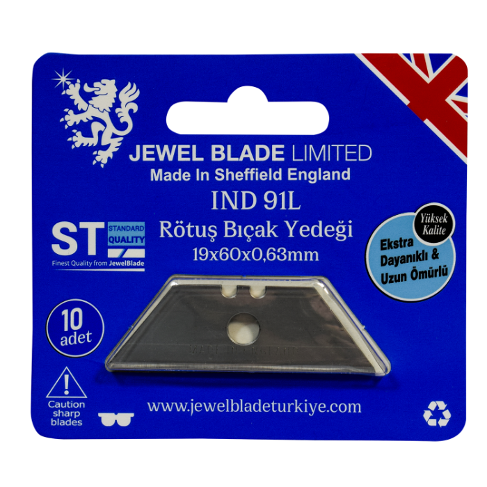 Jewel KNI 12 Maket Bıçağı Yedek Ağzı 19x60mm 63mm 10lu