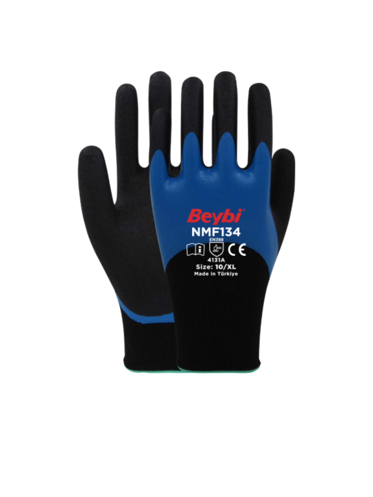 Beybi NMF134 Double Mikro 3/4 Nitril Kaplı Eldiven No:9