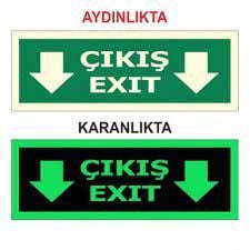 LUNA Fotolümen Sticker Lehva Çıkış-Exit Aşağı 12x36cm