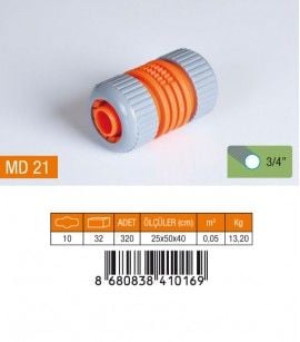 MD 21 3/4'' Plastik Hortum Eki Ayarlı