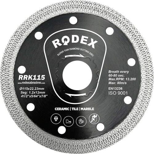 Rodex Islak & Kuru Elmas Kesme Diski 180mm (Ultra Slim Çok Amaçlı Kullanım)