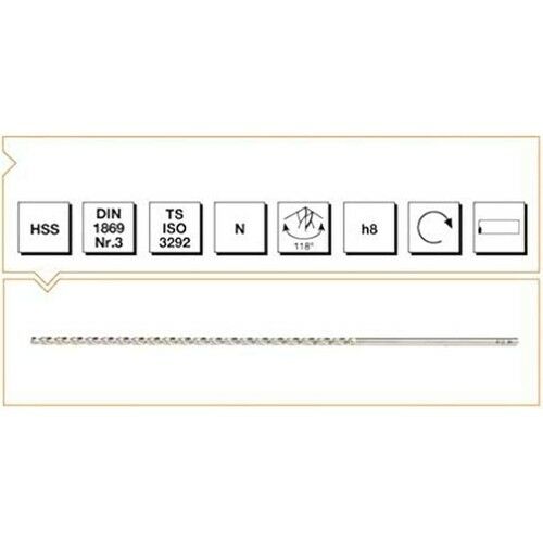 DIN1869 Ekstra Uzun No3 Matkap Ucu 480x12.0mm