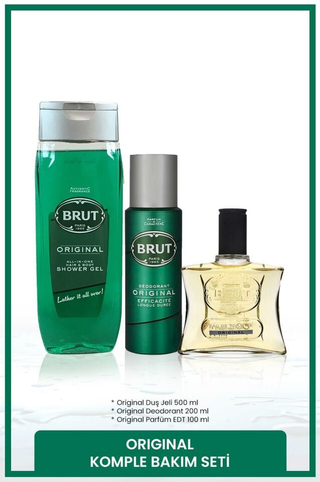 Original Men's Care Set Perfume EDT 100 ml, Deodorant 200 ml, Shower Gel 500 ml
