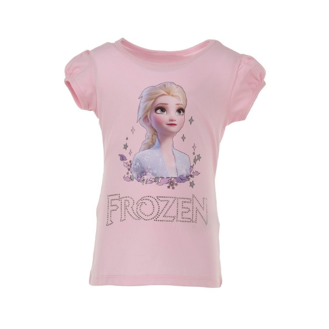 Elsa Frozen Baskılı Tişört-Pembe Renk