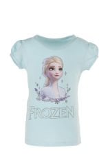 Elsa Frozen Baskılı Tişört ve Tütü Etek İkili Takım-Turkuaz Renk