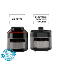 Yasomi Y85 Multi Cooker 2 Si 1 Arada Airfryer Fritöz Ve Elektrikli Düdüklü Tencere