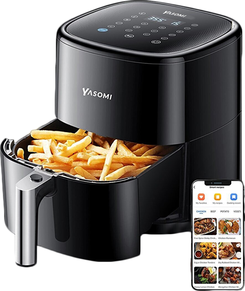 Yasomi Y22 Airfryer 1500w 5lt Akıllı Fritöz ( Siyah)