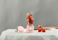 Yasomi Taşınabilir Kablosuz Şarjlı Cam Smoothie El Blenderi Pembe ( Türkiye Garantili)