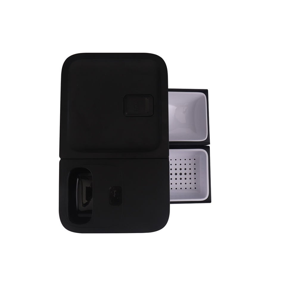Yasomi DU-F03V SmartPaw+ 2si1 Arada 4L/5L Kapasiteli Pilli/Kablolu Akıllı Otomatik Mama ve Su Kabı (Siyah)
