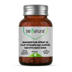 Venatura Magnezyum Sitrat ve P-5-P Vitamin B6 90 Kapsül - (SKT: 11/2027)