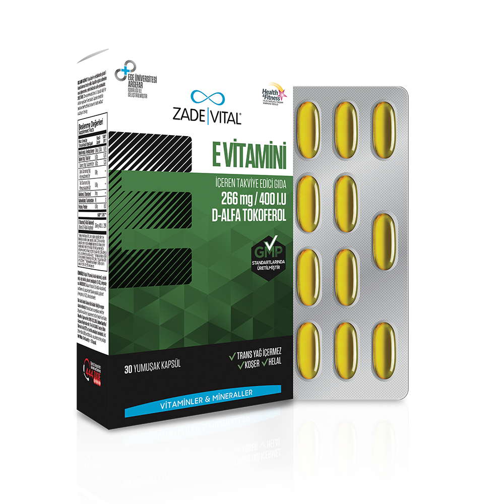 Zade Vital Vitamin E 30 Kapsül - (SKT: 05/2026)