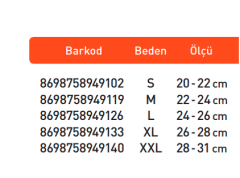 Luxor Örgü Silikon Ped Destekli Ayak Bilekliği M:22-24 (105)