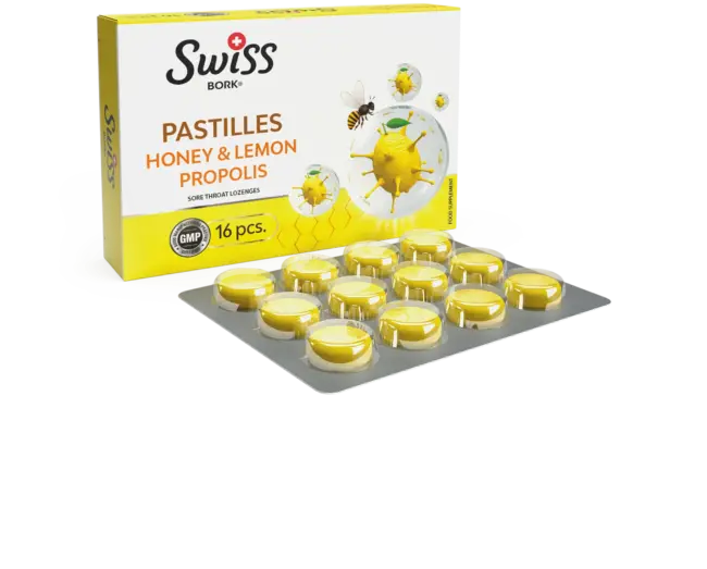 Swiss Bork Bal Limon Propolis Pastil 16'lı - (SKT:11/2025)