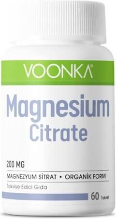 Voonka Magnesium Citrate 200 mg 60 Kapsül - (SKT: 11/2025)