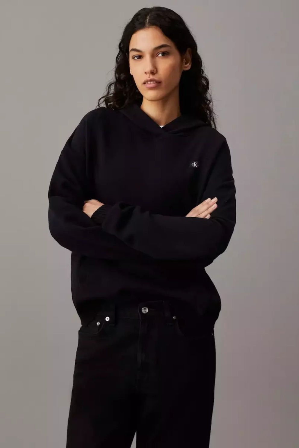 Calvin Klein Kadın Kapşonlu Sweat Siyah