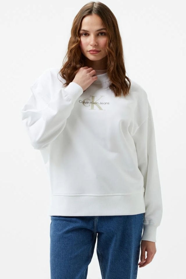 Calvin Klein Kadın Sweatshirt Beyaz