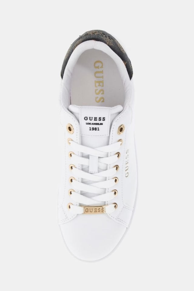 Guess Roki 4G ve Peony Logolu Sneaker Beyaz