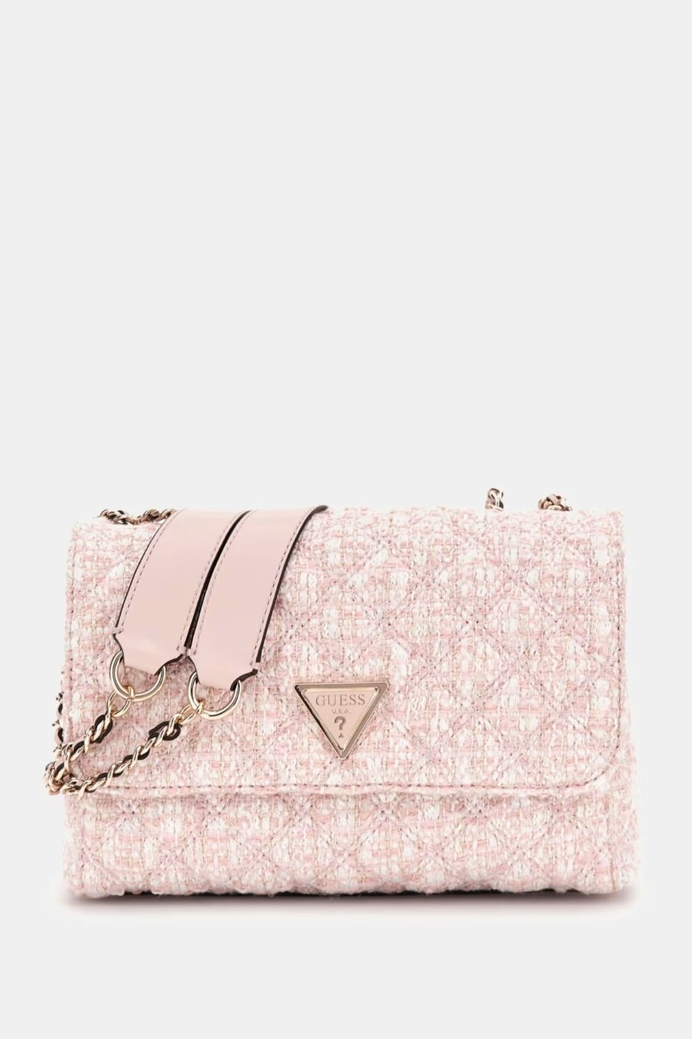 Guess Giully Payetli Tüvit Mini Çapraz Çanta Pembe