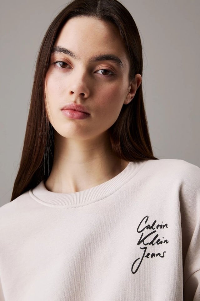 Calvin Klein Boxy Pamuklu Havlu Sweatshirt