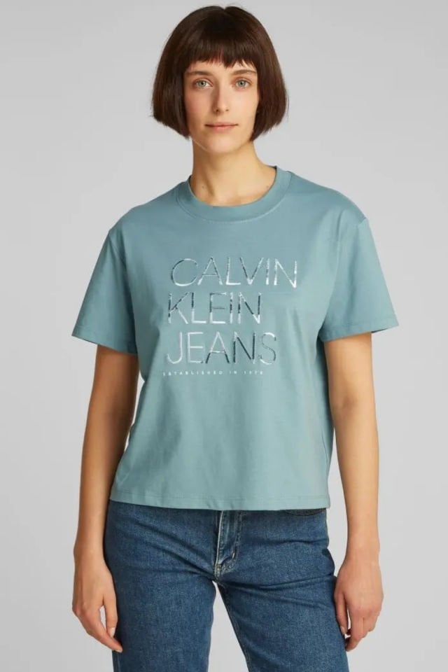 Calvin Klein Yazılı Tişört Mavi