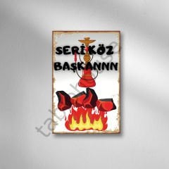 Seri Köz Başkann Retro Ahşap Poster