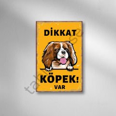 Dikkat Köpek Var Retro Ahşap Poster