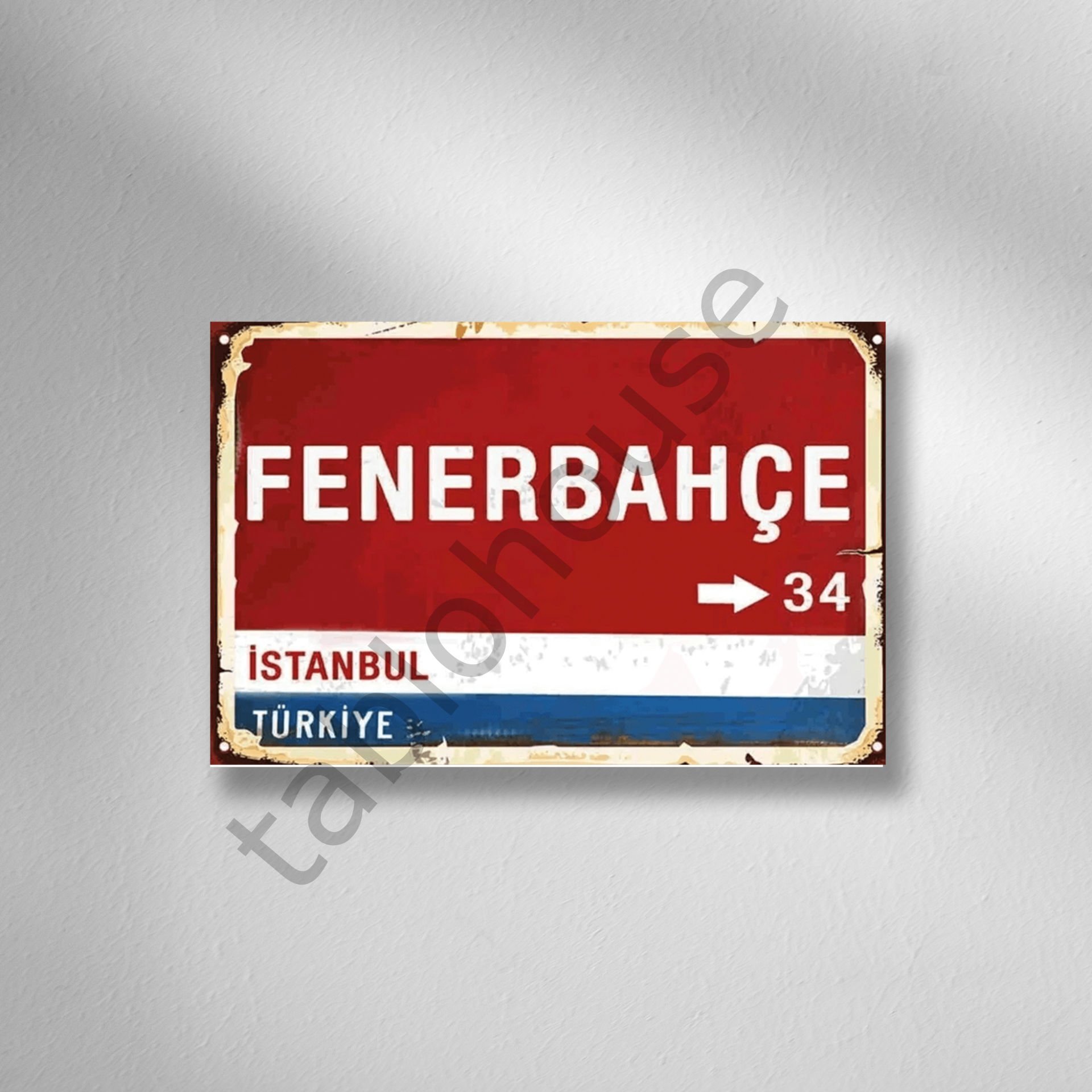 Sokak Tabelası Fenerbahçe Retro Ahşap poster