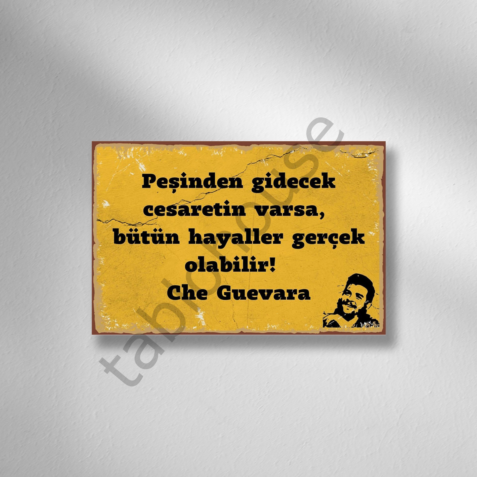 Che Guevara Retro Ahşap Poster