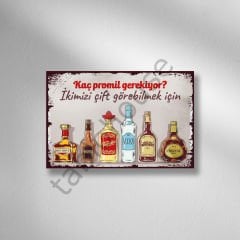 Kaç Promil Gerekiyor İkimizi Çift Görebilmek İçin Retro Ahşap Poster