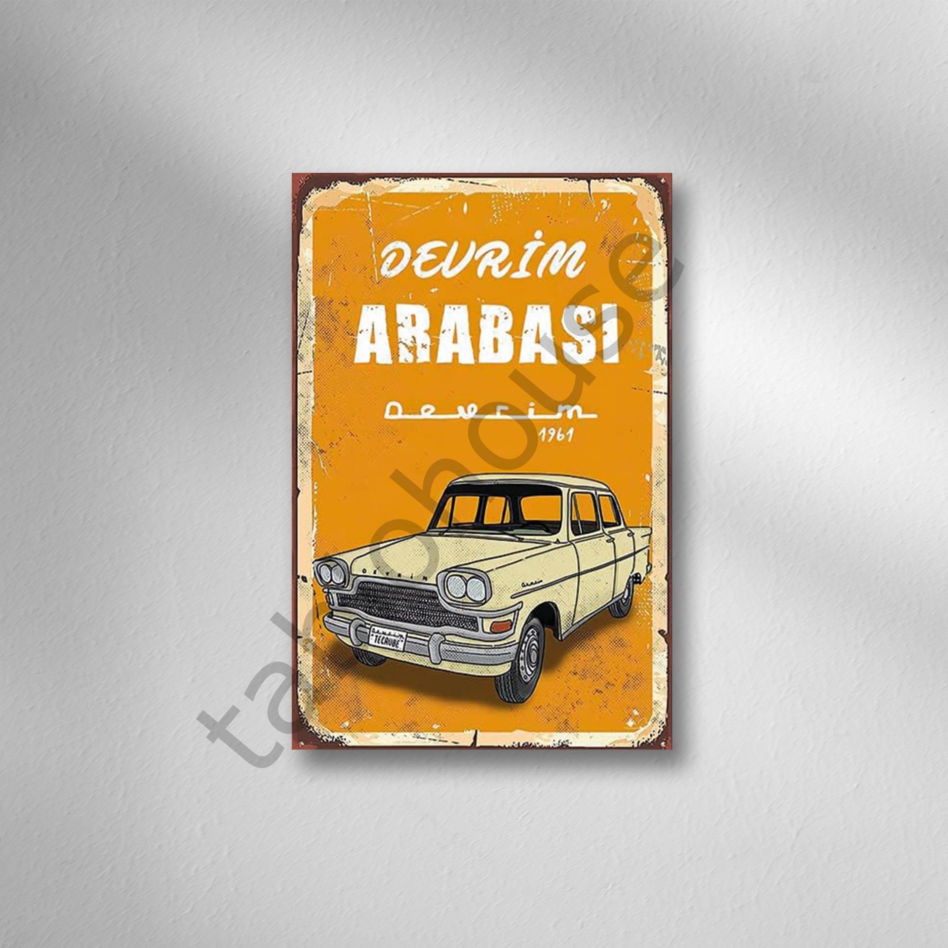 Devrim Arabası Retro  Ahşap Poster