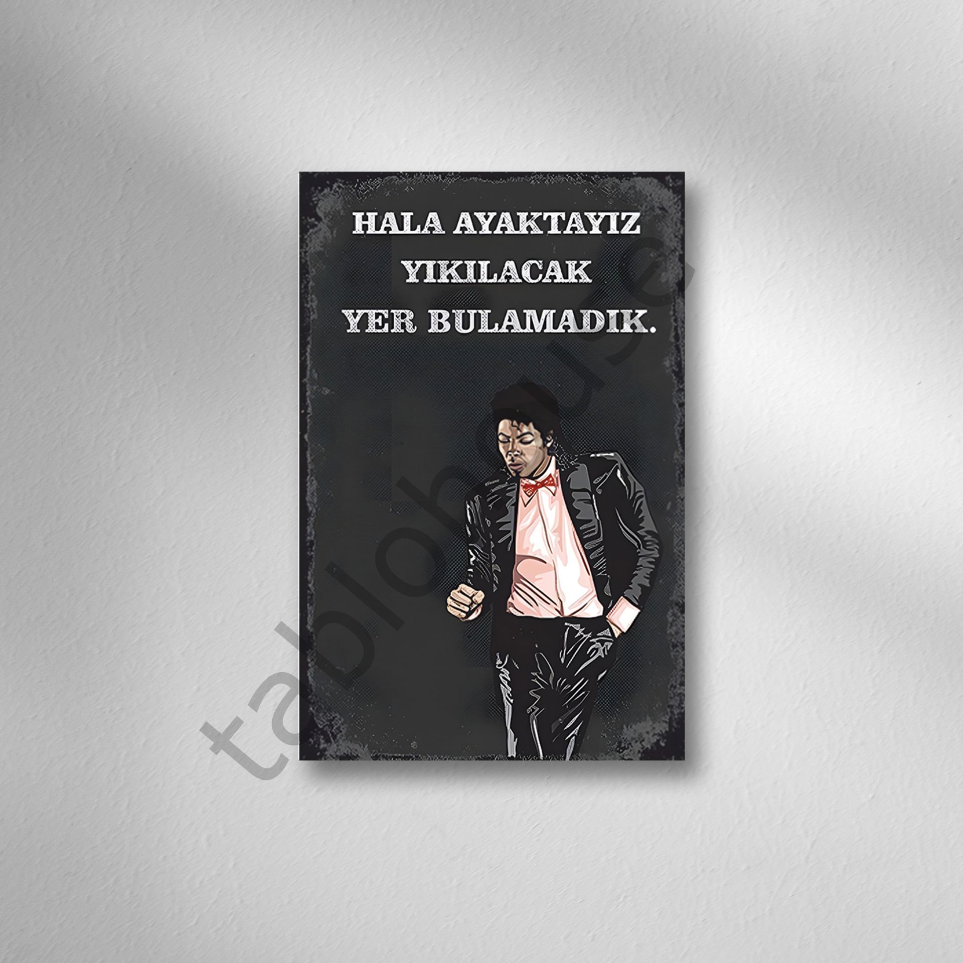 Hala Ayaktayız Yıkılacak Yer Bulamadık Retro Ahşap Poster