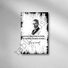 Mustafa Kemal Atatürk Retro Ahşap Poster