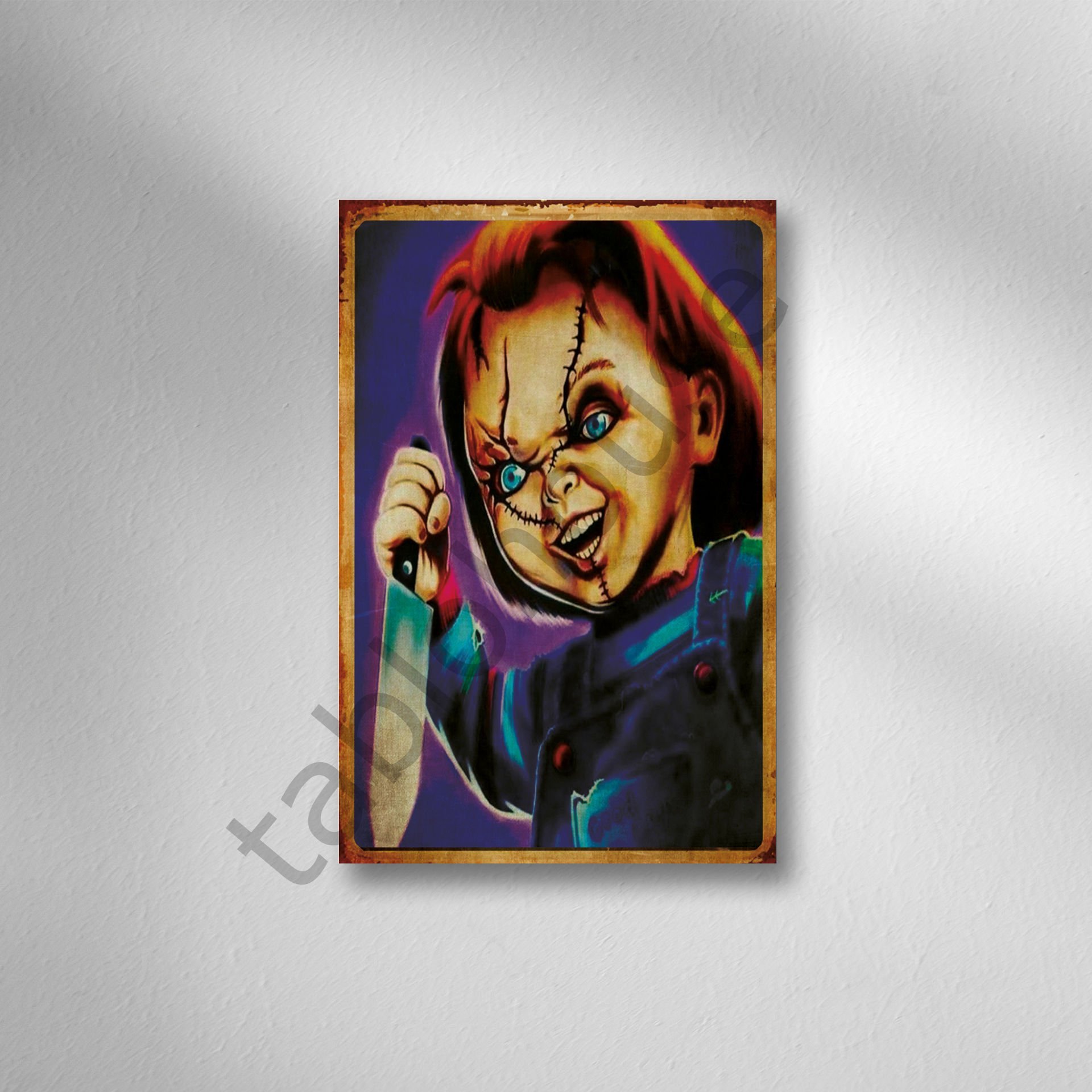 Chucky Retro Ahşap Poster