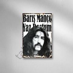 Barış Manço Yaz Dostum '' Retro Ahşap Poster