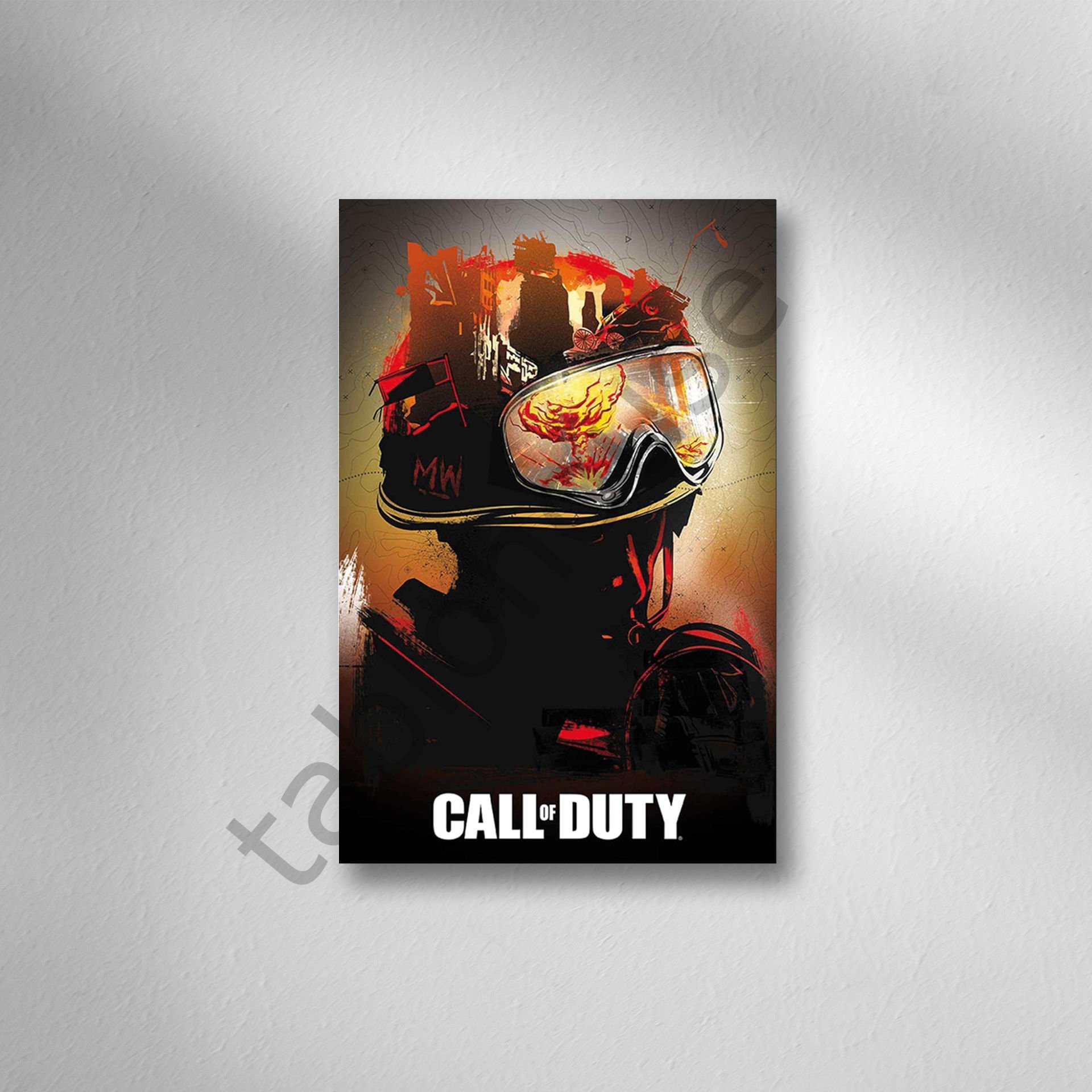 Call of Duty Retro Ahşap Poster