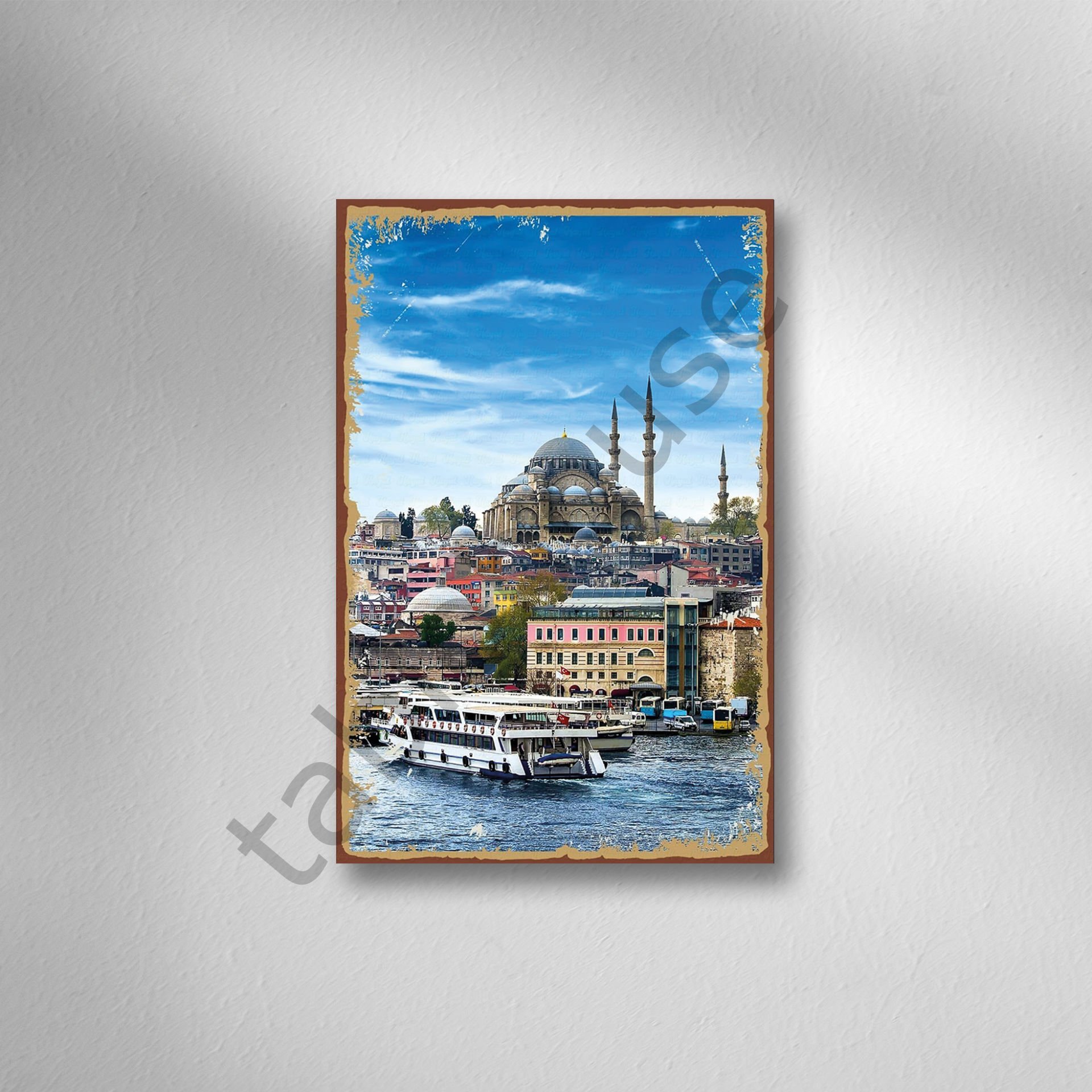 İstanbul Retro Ahşap Poster