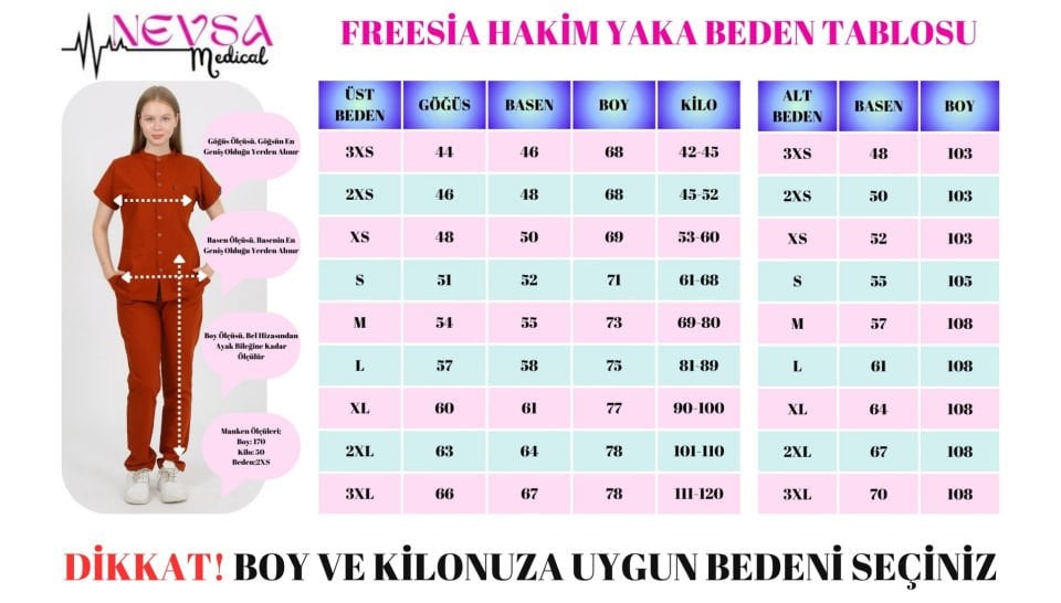 FREESİA Hakim Yaka Petrol Mavi Unisex Uniforma (Likralı)