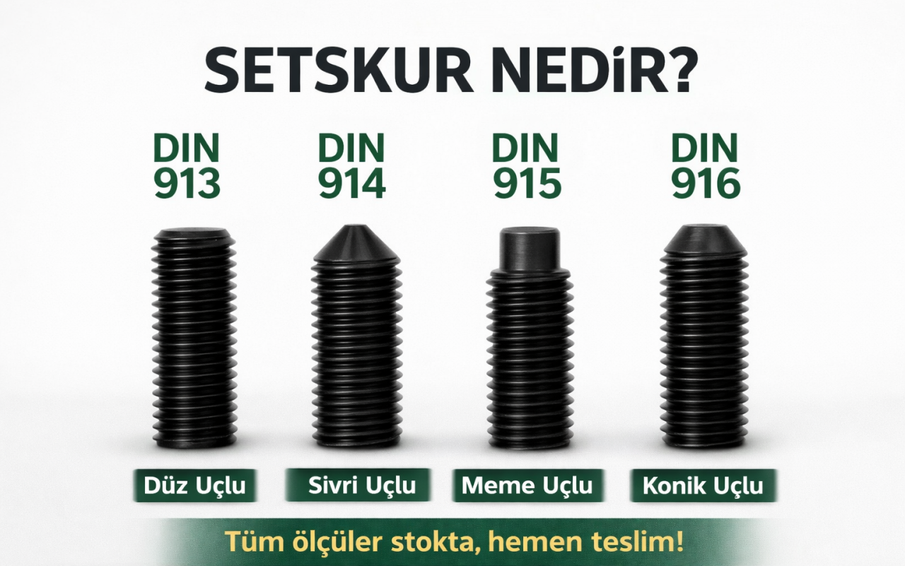 Setskur Nedir? (DIN 913, DIN 914, DIN 915, DIN 916 Rehberi)