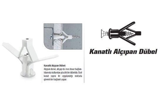 Plastik Kanatlı Alçıpan Dübeli